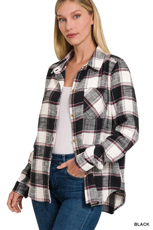 Cotton Plaid Shacket