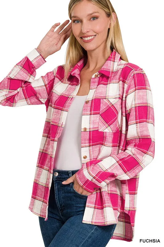 Cotton Plaid Shacket