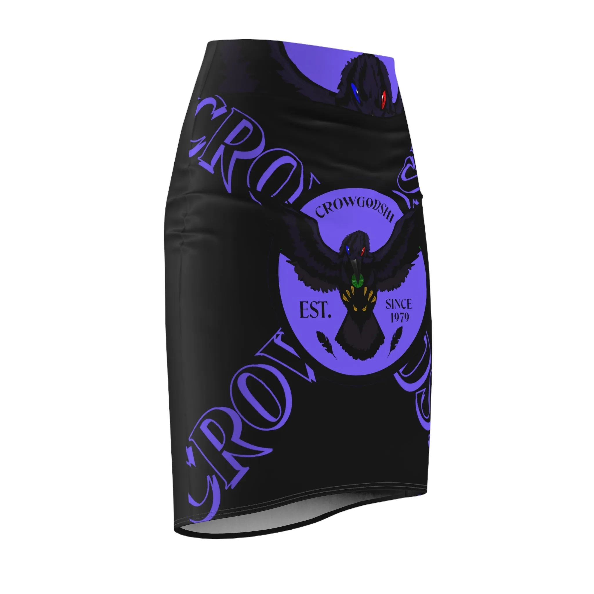 Crowgodshi First Generation Limited Edition Women's Pencil Skirt, PURPLE LOGO