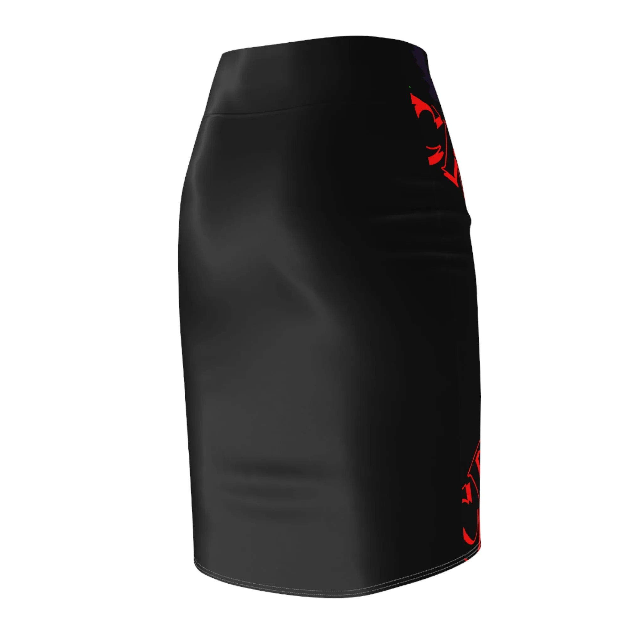 Crowgodshi First Generation Limited Edition Women's Pencil Skirt, RED LOGO