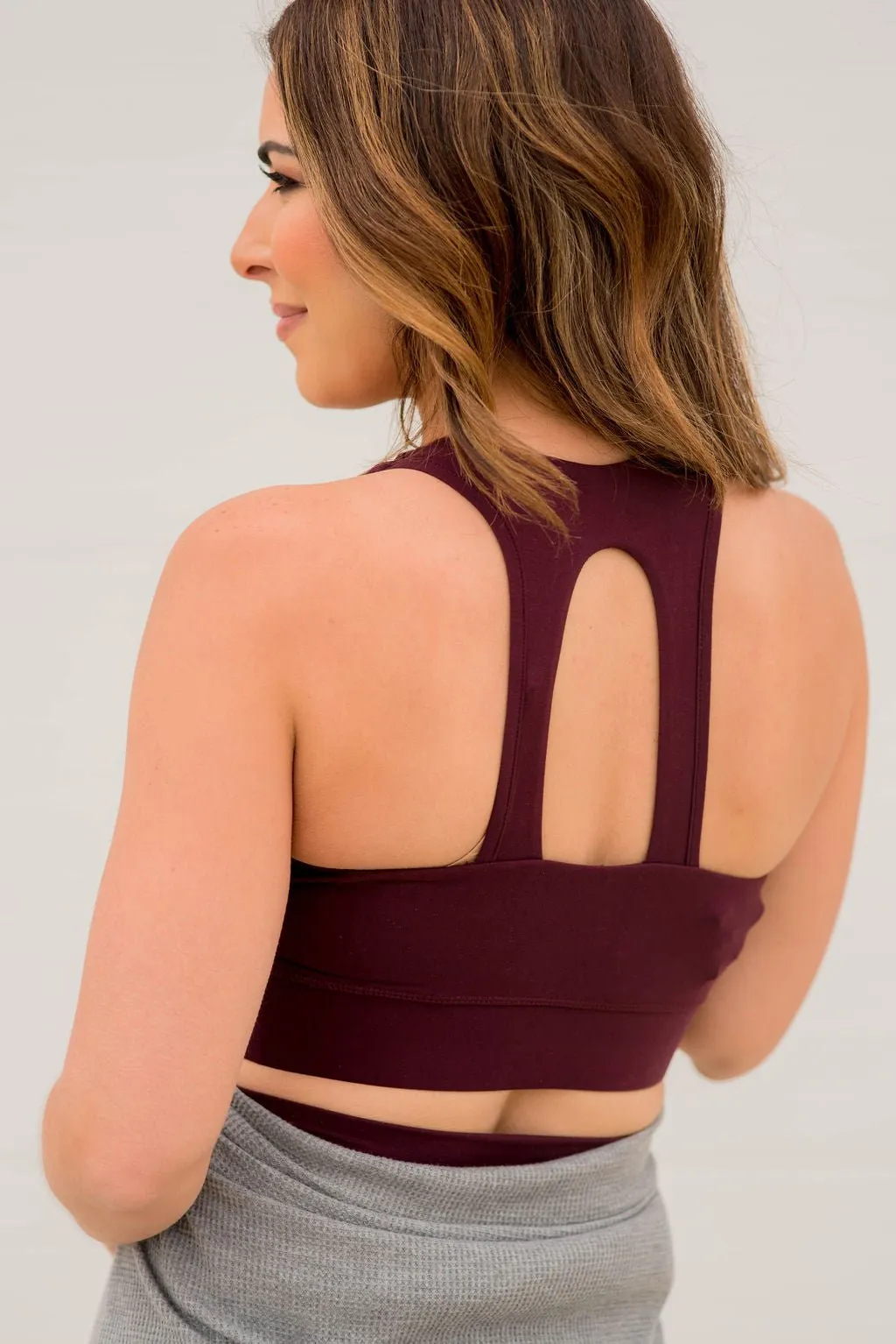 Cut Out Back Cropped Active Top