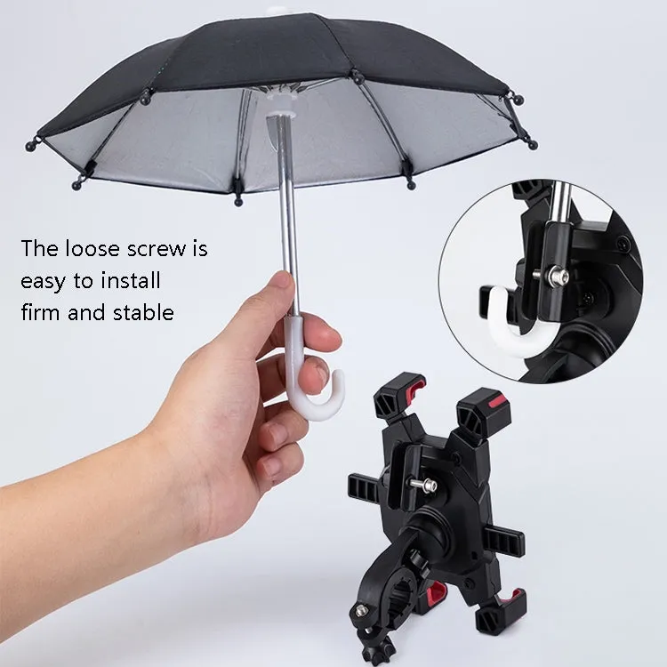 CYCLINGBOX Bicycle Mobile Phone Bracket With Parasol Rider Mobile Phone Frame, Style: Handlebar Installation (Black)