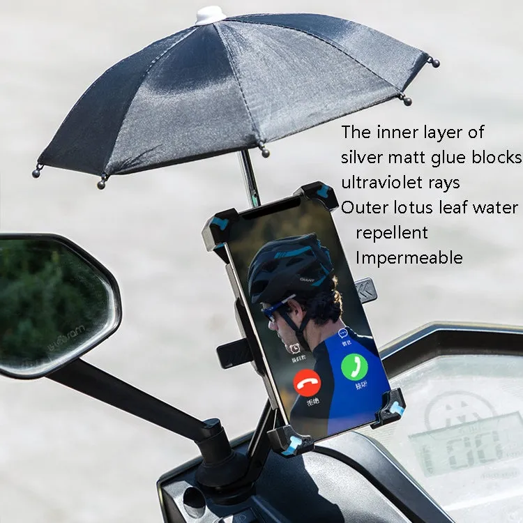 CYCLINGBOX Bicycle Mobile Phone Bracket With Parasol Rider Mobile Phone Frame, Style: Handlebar Installation (Black)