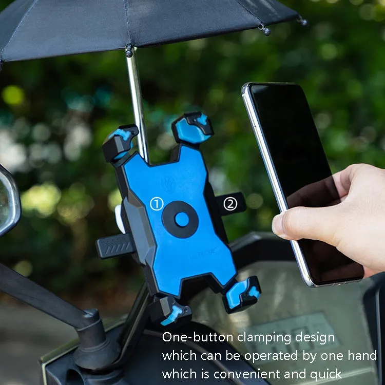 CYCLINGBOX Bicycle Mobile Phone Bracket With Parasol Rider Mobile Phone Frame, Style: Handlebar Installation (Black)