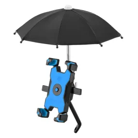 CYCLINGBOX Bicycle Mobile Phone Bracket With Parasol Rider Mobile Phone Frame, Style: Rearview Mirror Installation (Blue)