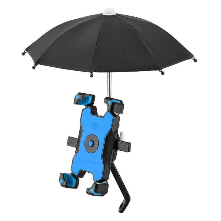 CYCLINGBOX Bicycle Mobile Phone Bracket With Parasol Rider Mobile Phone Frame, Style: Rearview Mirror Installation (Blue)