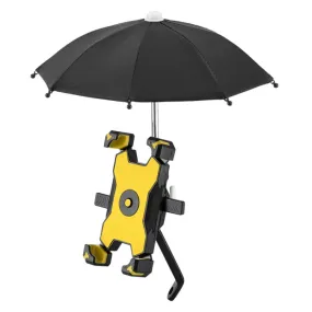 CYCLINGBOX Bicycle Mobile Phone Bracket With Parasol Rider Mobile Phone Frame, Style: Rearview Mirror Installation (Yellow)