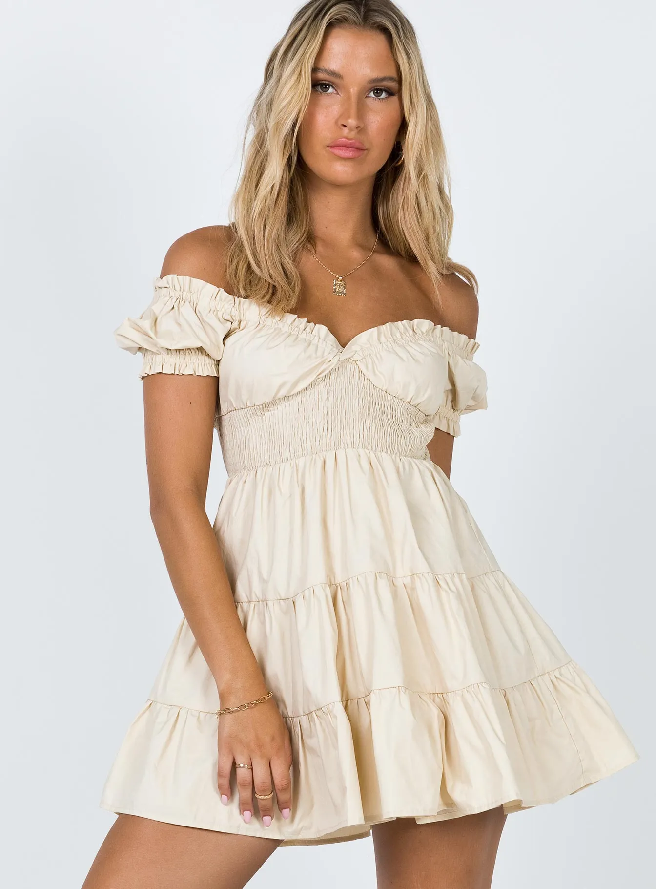 Daniela Mini Dress Beige