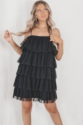 DEAL EN SAISON Black Tulle Dress