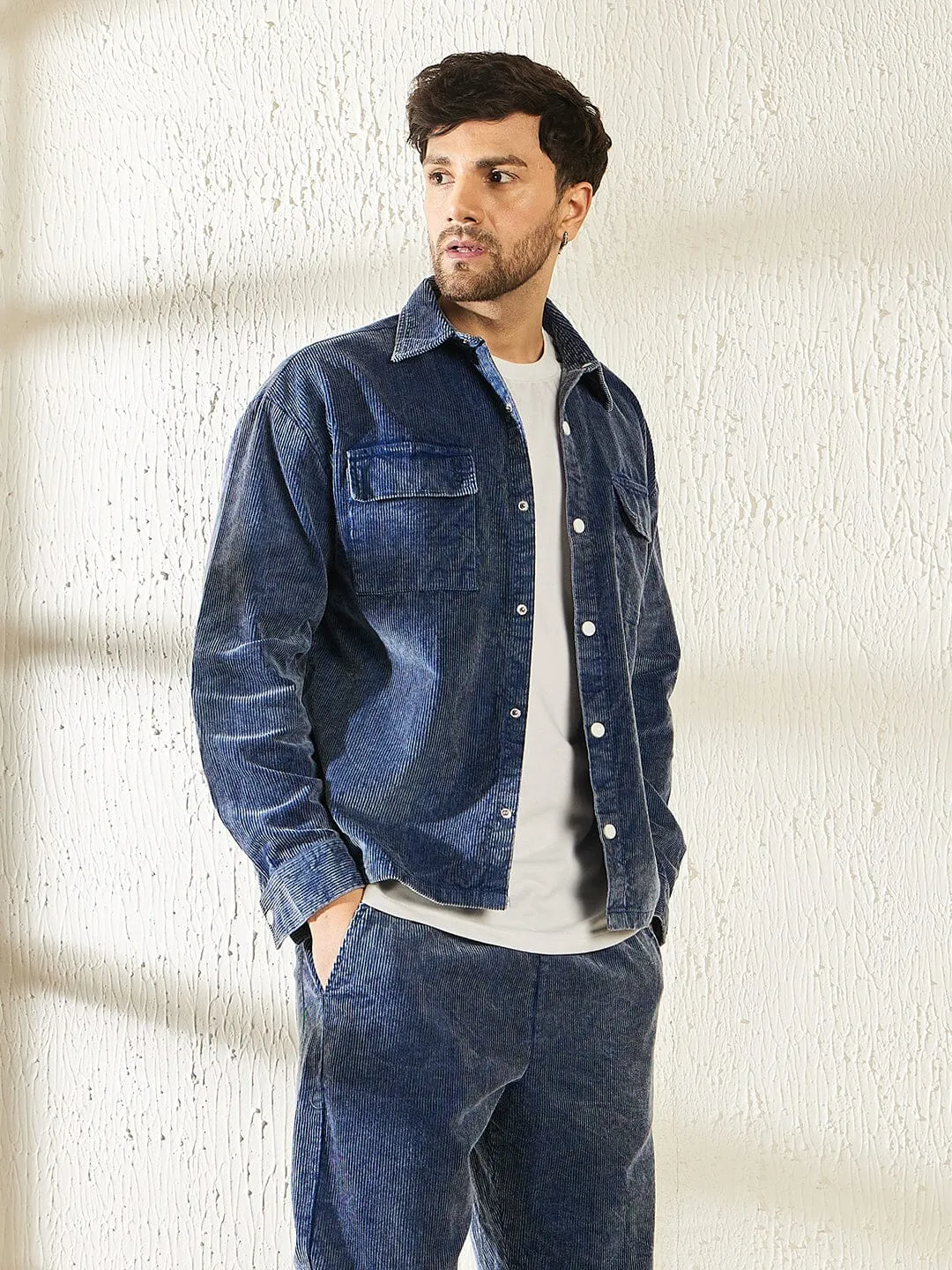 Denim Washed Cord Shacket