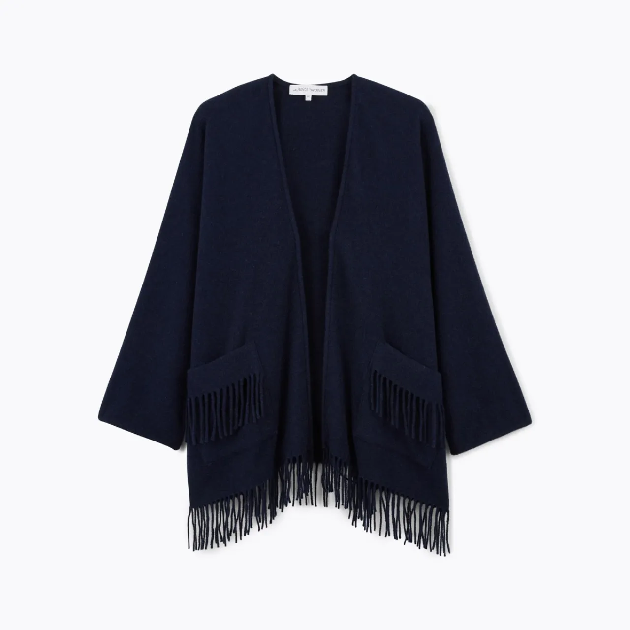 Eponyme Wool Short Poncho in Heather Blue