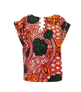 ER-ZUM-AH Kiki Fold Up Sleeve Print Top