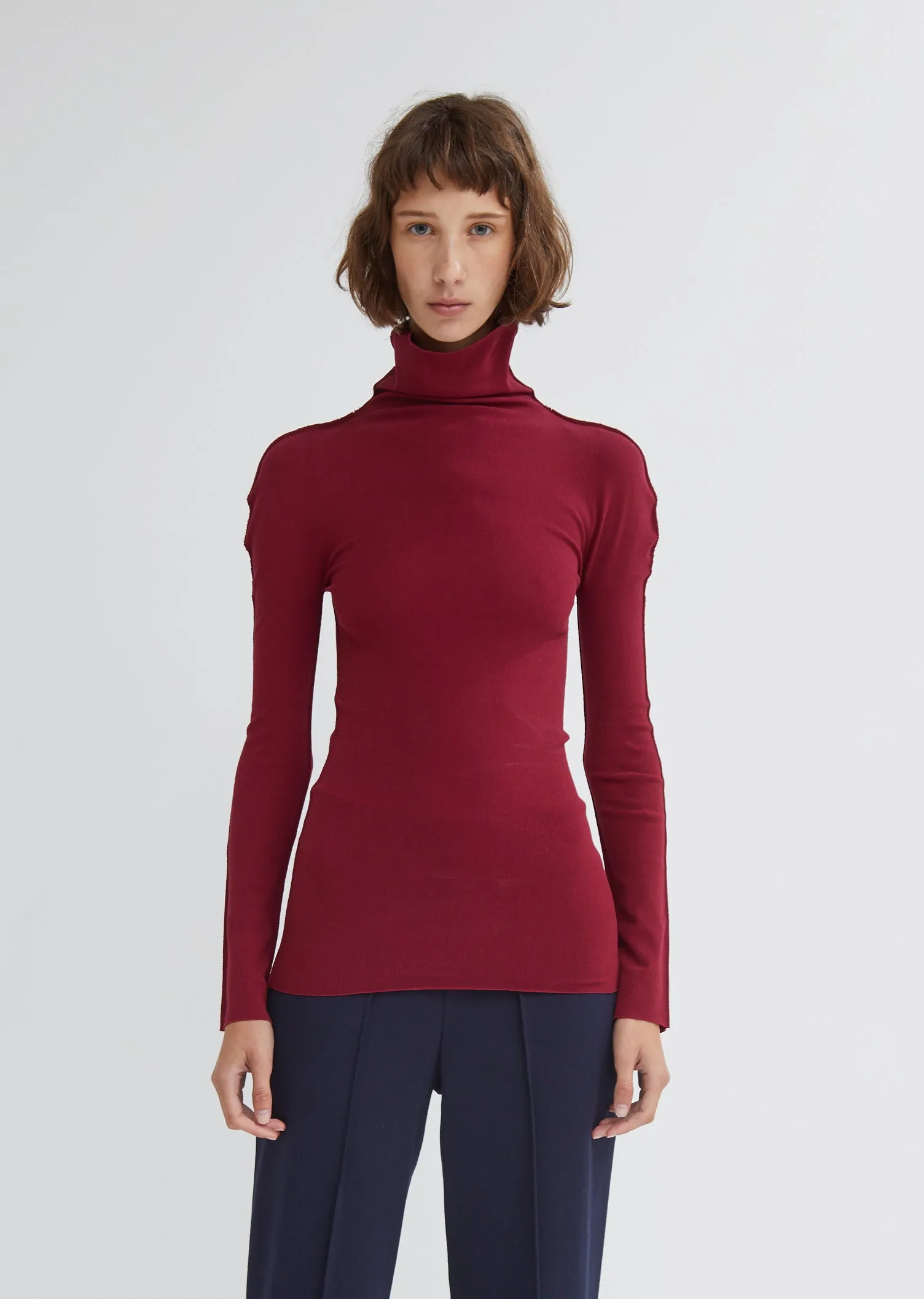 Exposed Seam Turtleneck