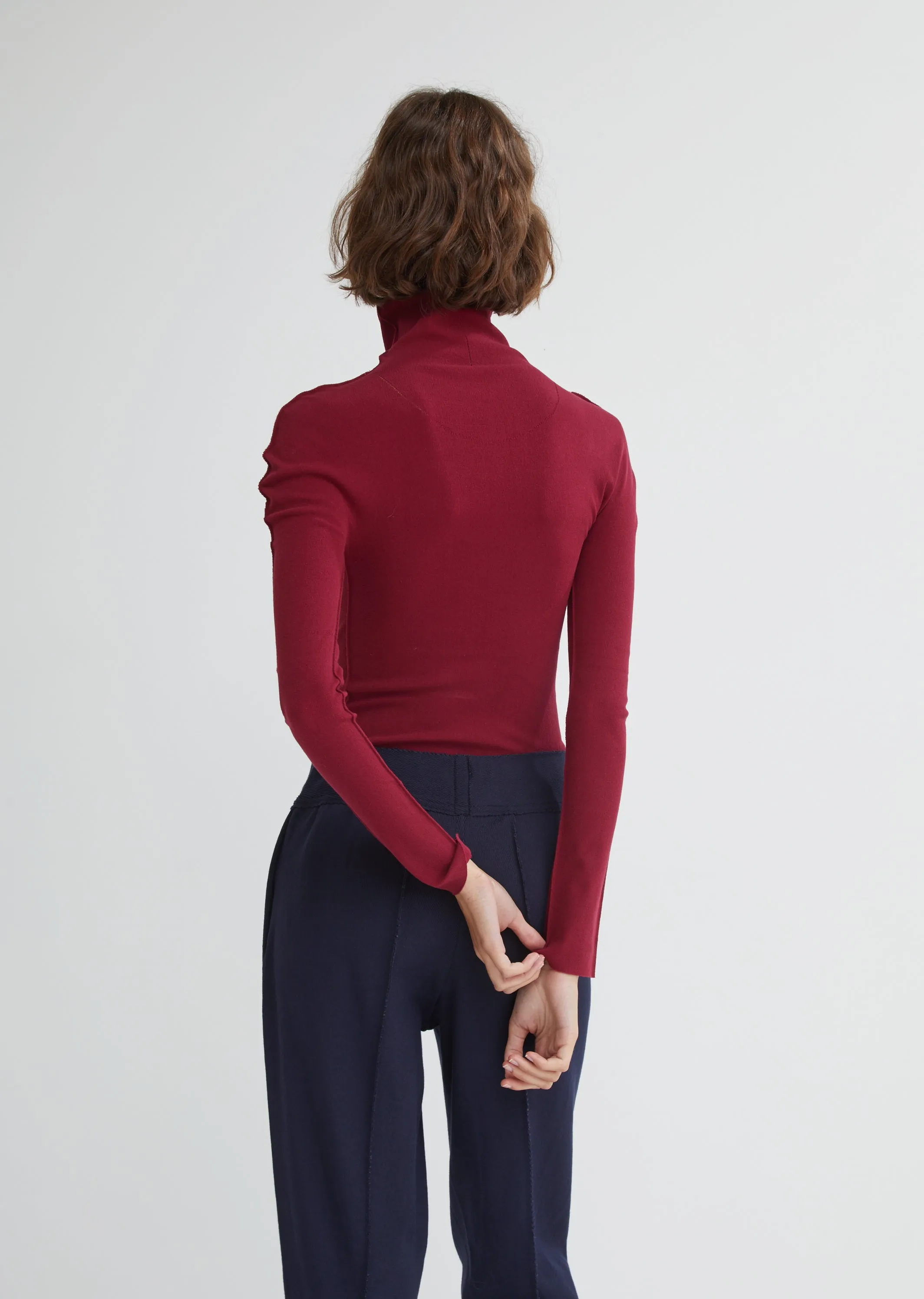 Exposed Seam Turtleneck