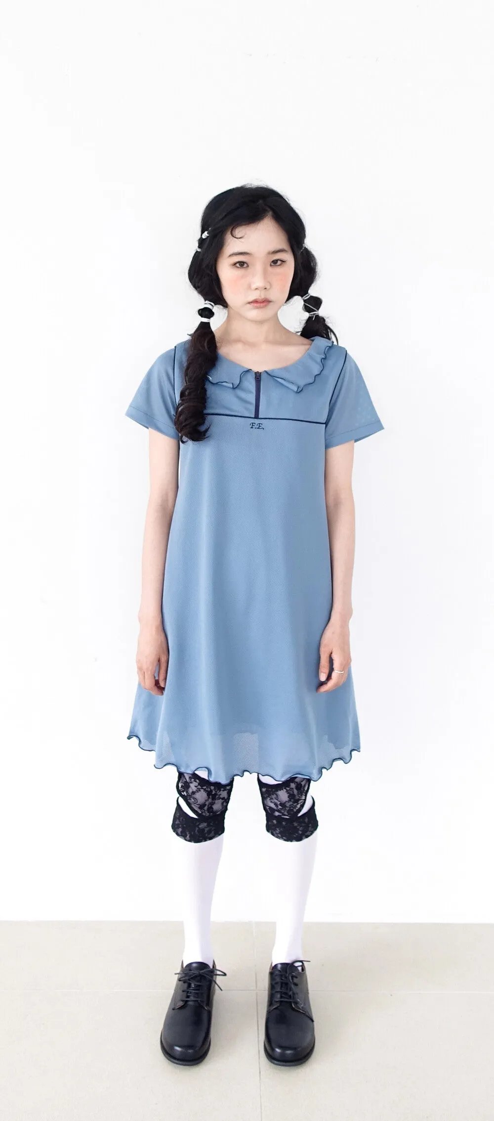 [FAERIE] SS 24 (fa.er.ie) mesh lining babydoll dress (blue)