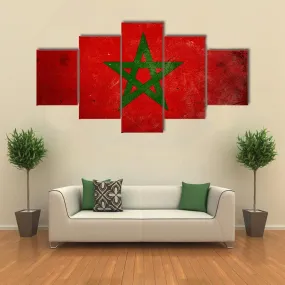 Flag Of Morocco Canvas Wall Art