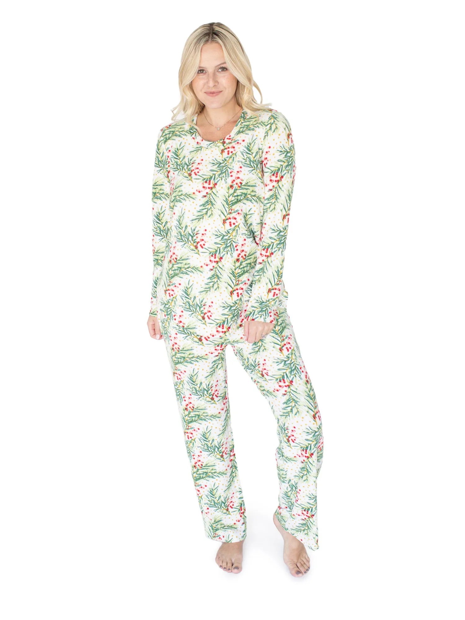 Fleece Nursing & Maternity Pajama Set | Holly