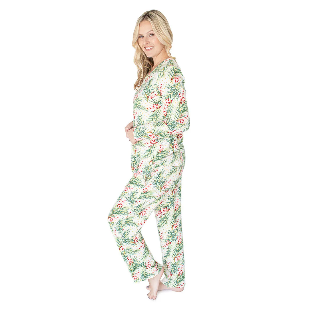 Fleece Nursing & Maternity Pajama Set | Holly