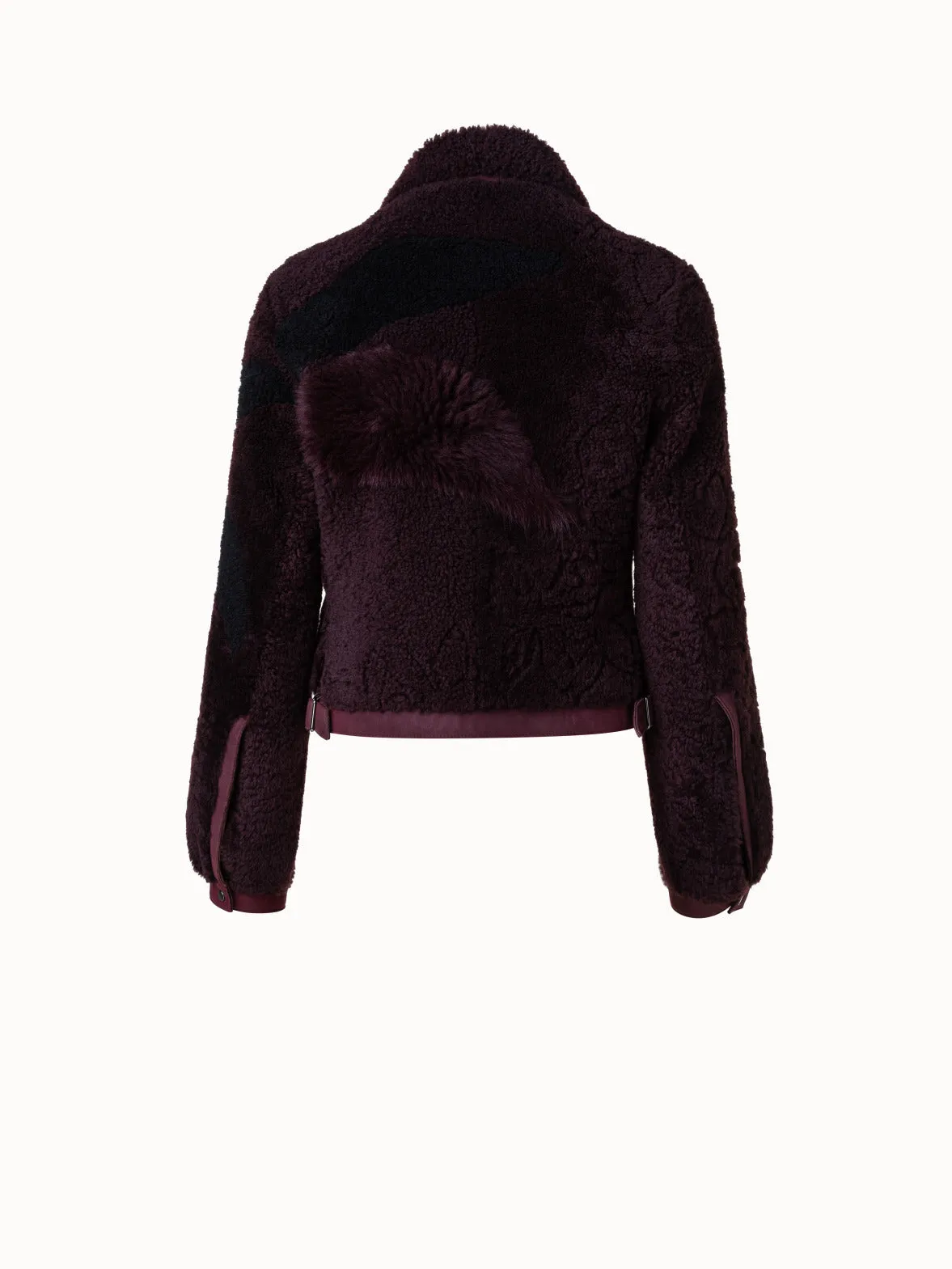 Flower Patchwork Shearling Short Jacket