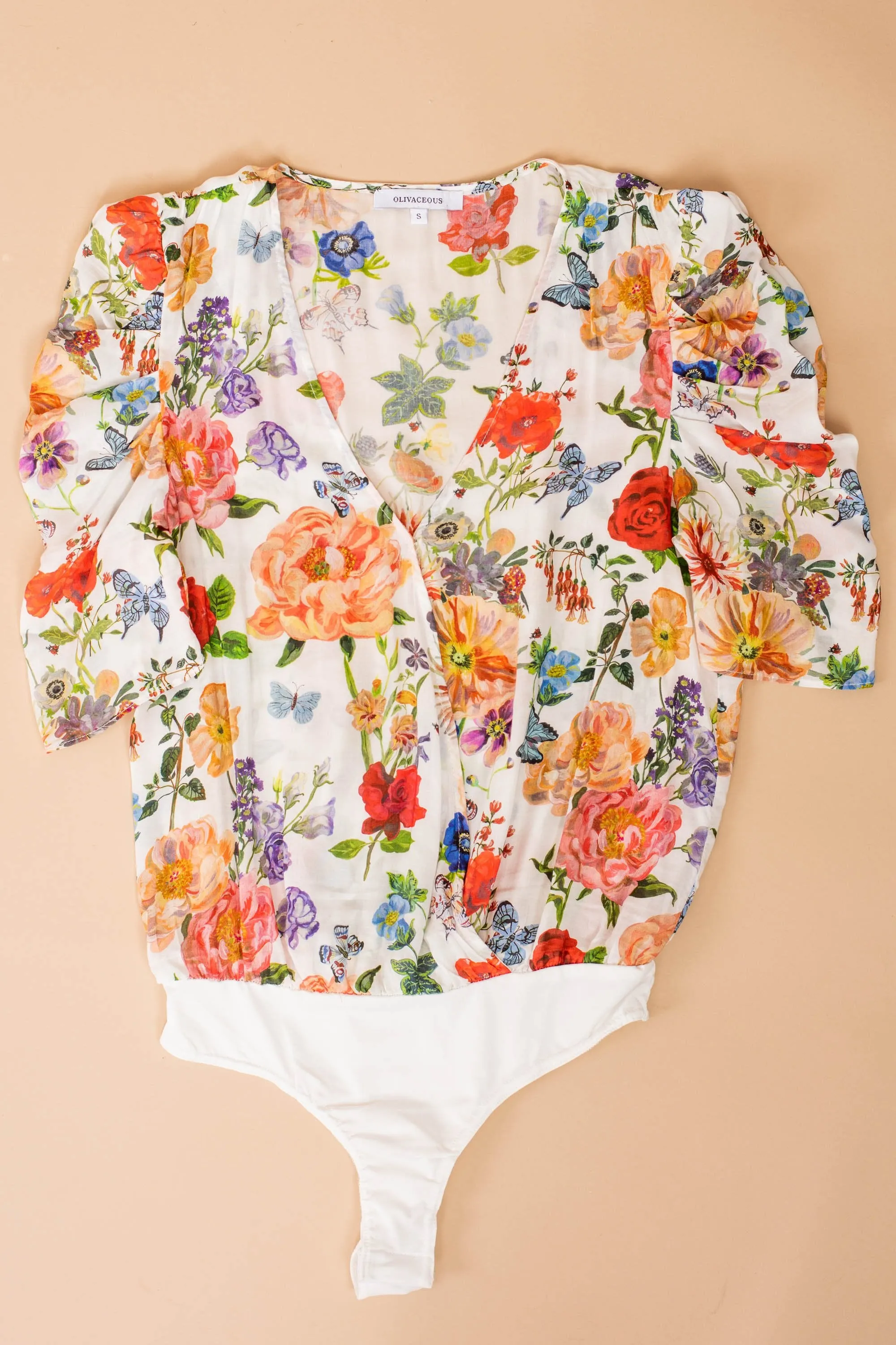 Garden Grove White Floral Bodysuit