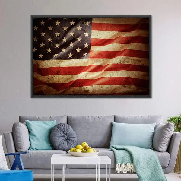 Grunge American Flag Canvas Wall Art