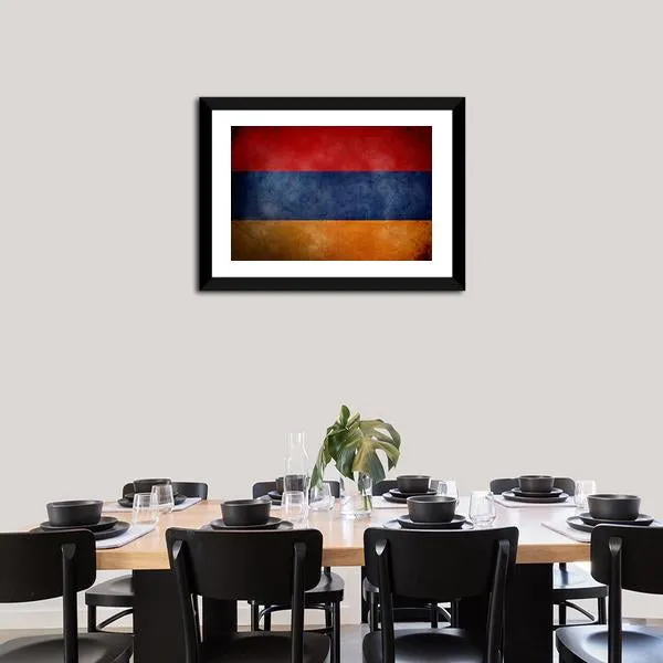 Grunge Armenian Flag Canvas Wall Art