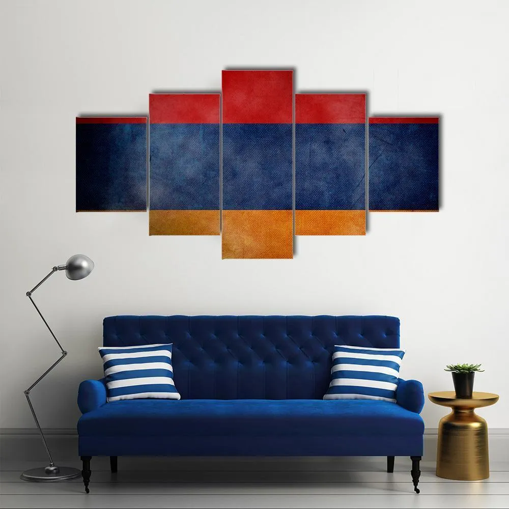 Grunge Armenian Flag Canvas Wall Art