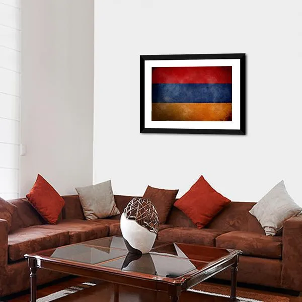 Grunge Armenian Flag Canvas Wall Art