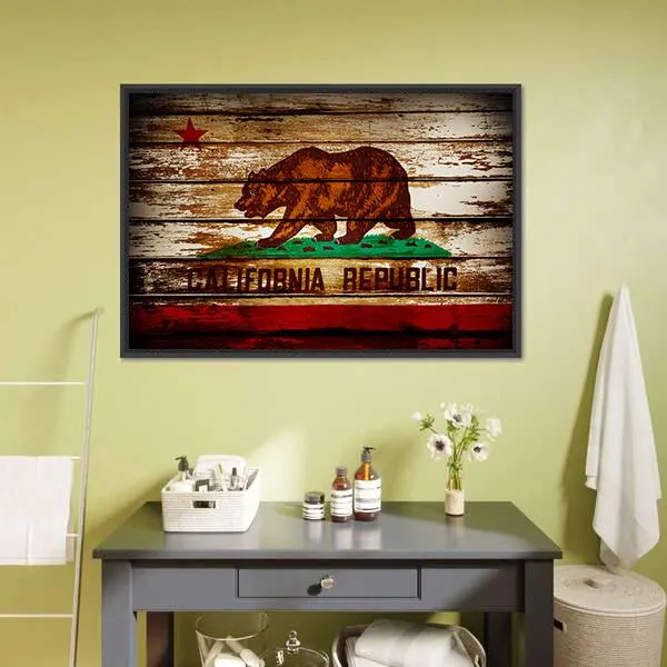 Grunge California Flag Canvas Wall Art