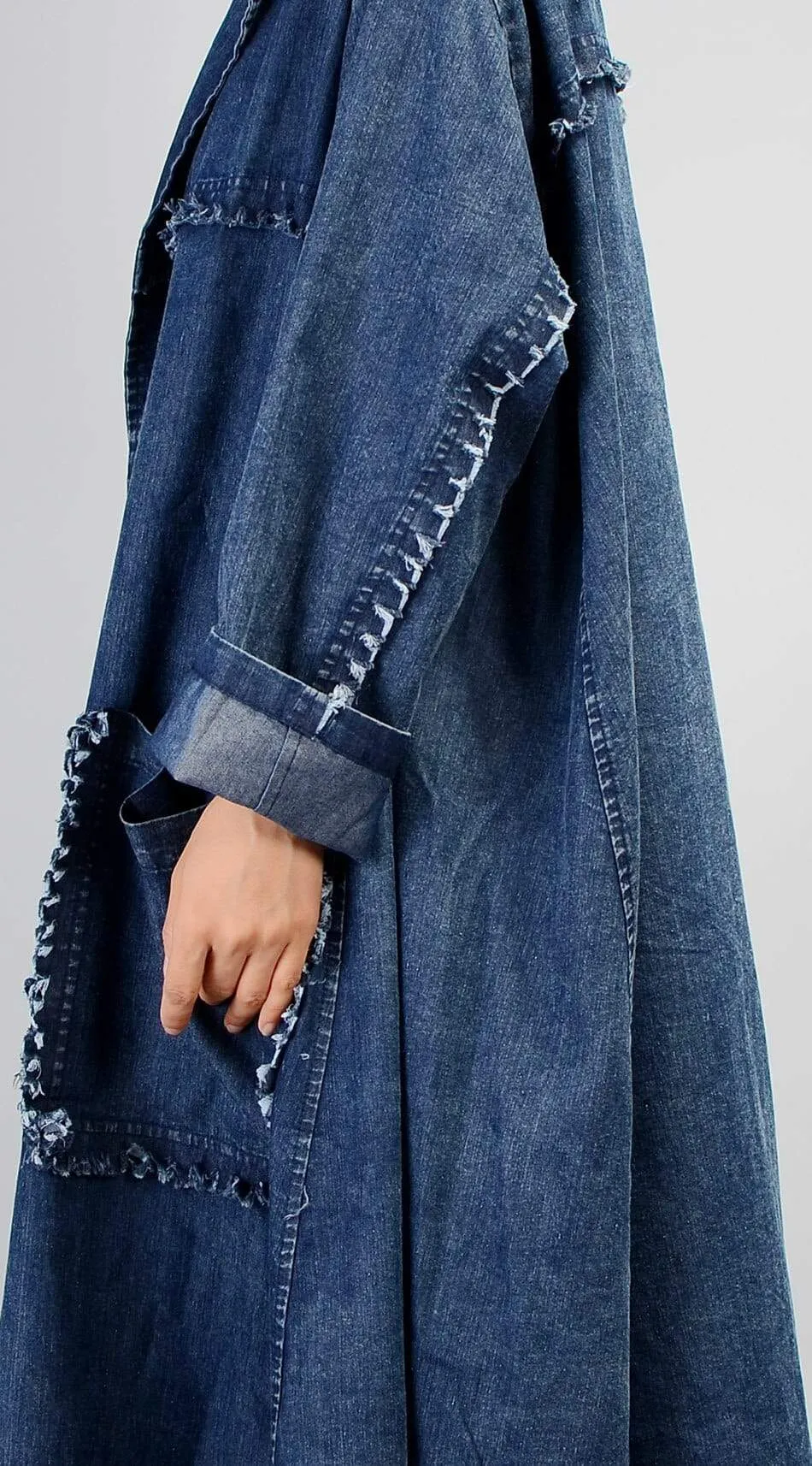 Grunge Denim Trench Coat | Nirvana