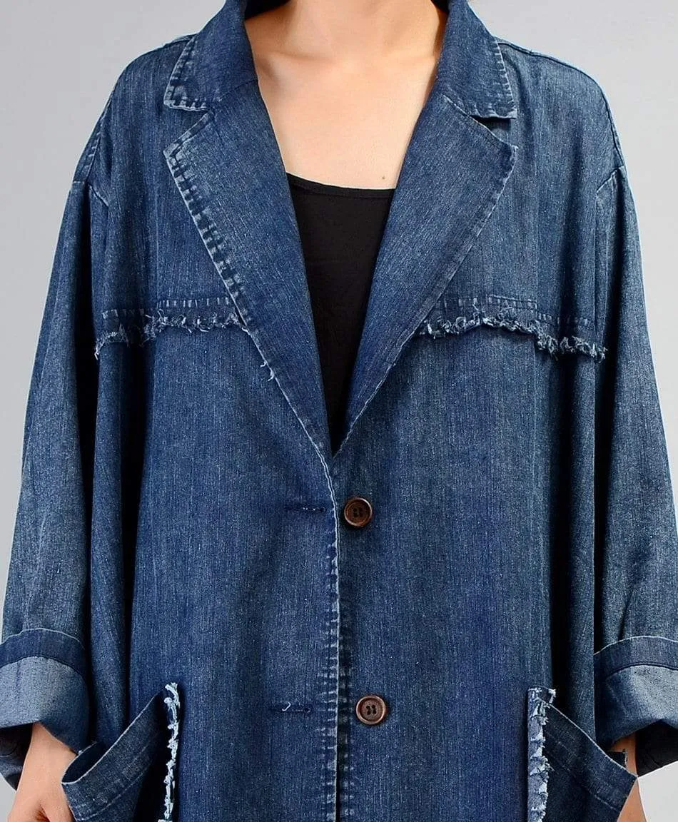 Grunge Denim Trench Coat | Nirvana