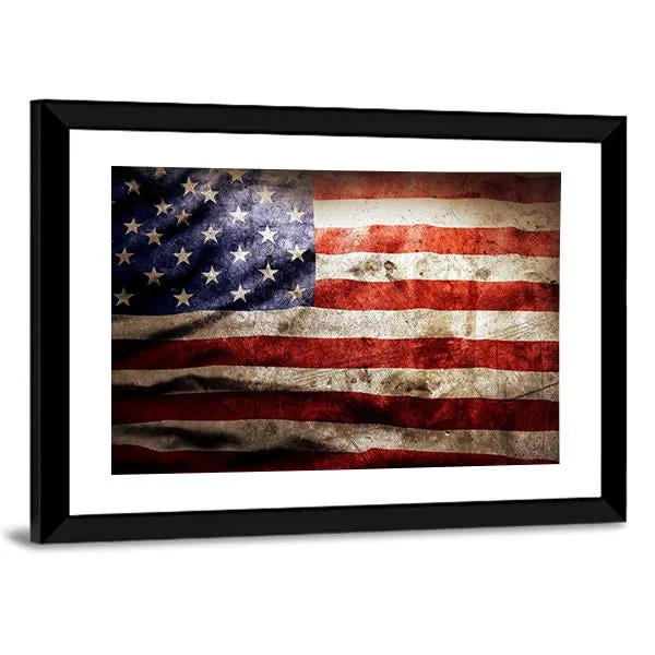 Grunge Flag Of America Canvas Wall Art