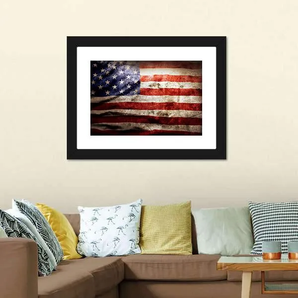 Grunge Flag Of America Canvas Wall Art