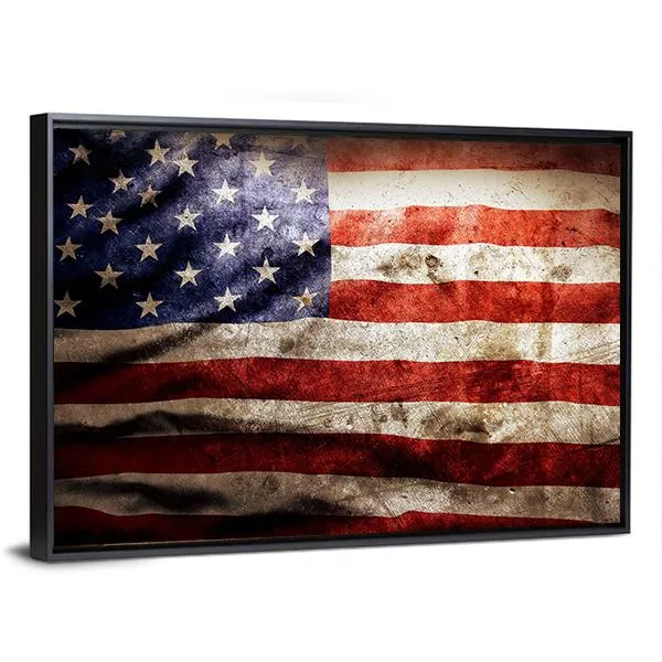 Grunge Flag Of America Canvas Wall Art