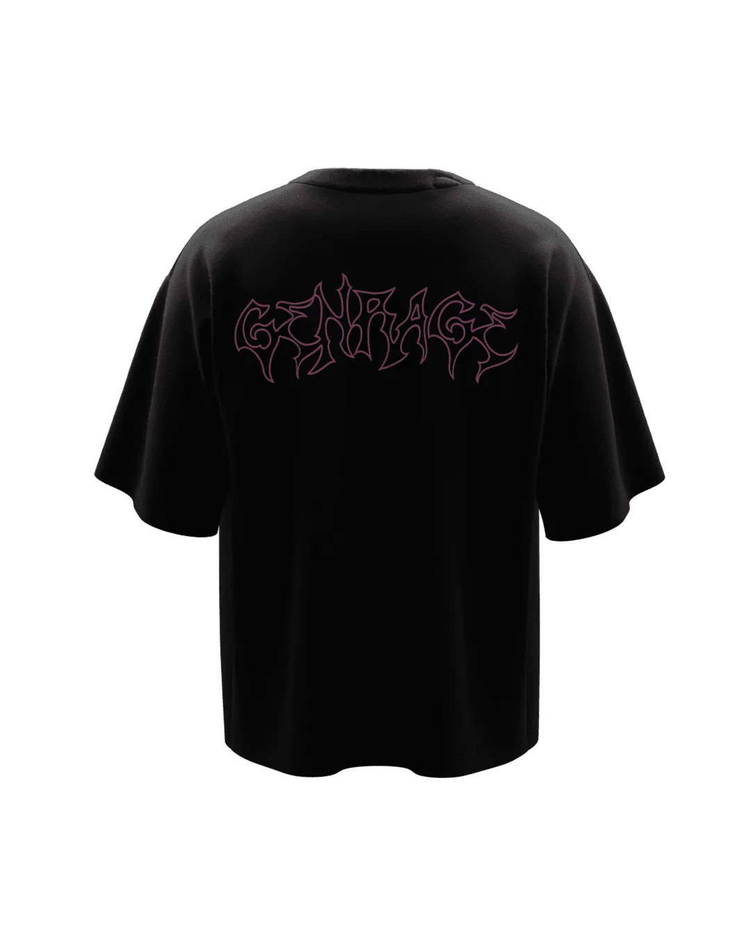 Grunge Magenta Unisex Black Oversized Tshirt