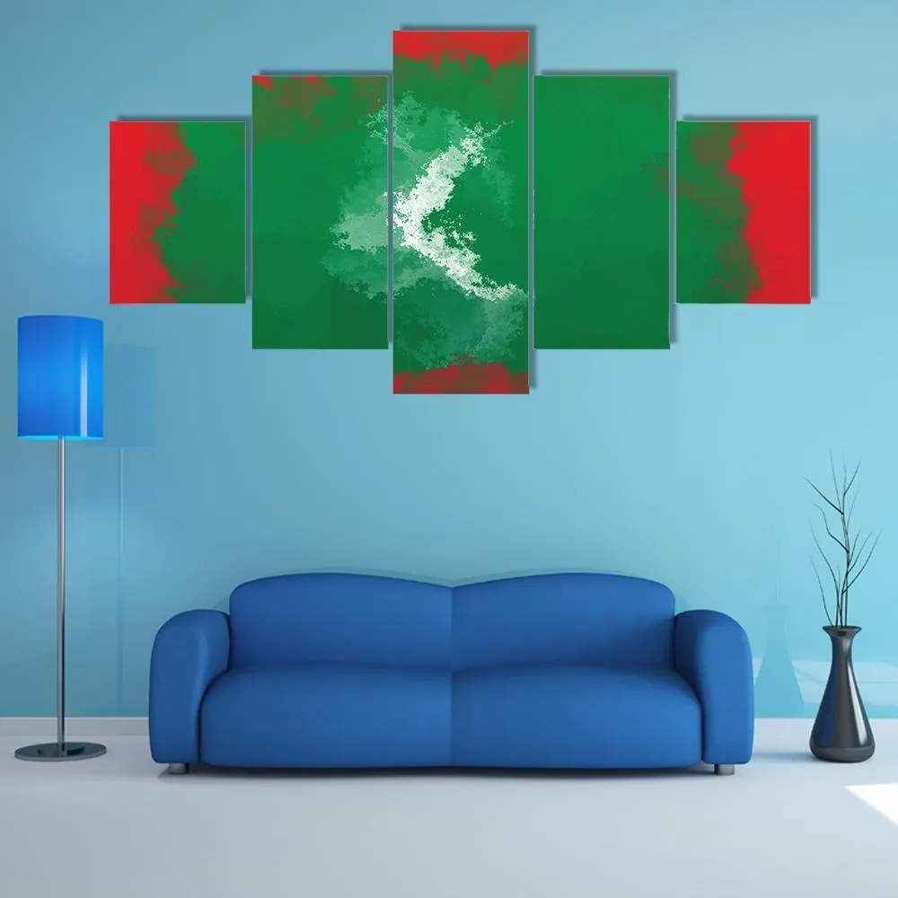 Grunge Maldives Flag Canvas Wall Art