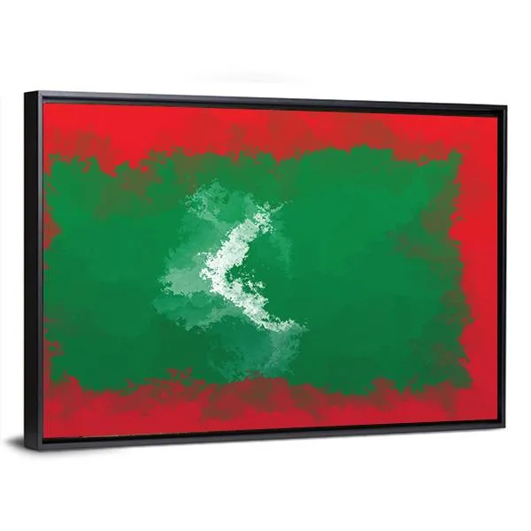 Grunge Maldives Flag Canvas Wall Art