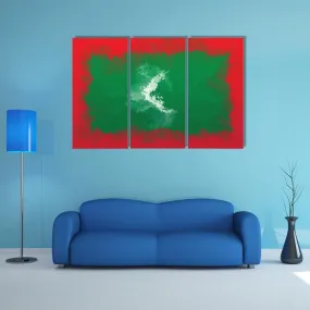 Grunge Maldives Flag Canvas Wall Art