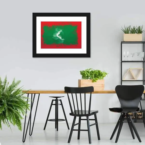 Grunge Maldives Flag Canvas Wall Art