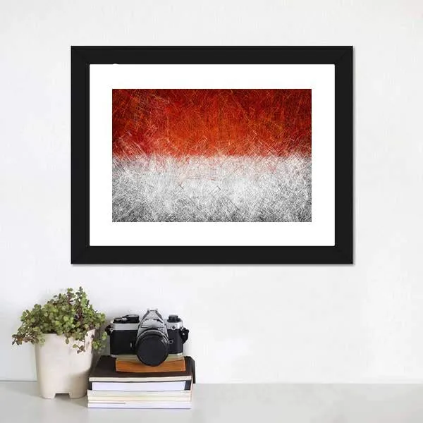 Grunge Monaco Flag Canvas Wall Art