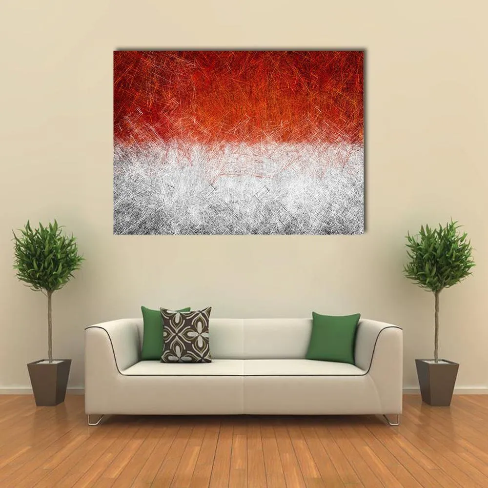 Grunge Monaco Flag Canvas Wall Art