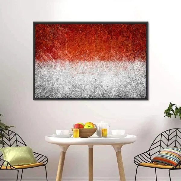 Grunge Monaco Flag Canvas Wall Art