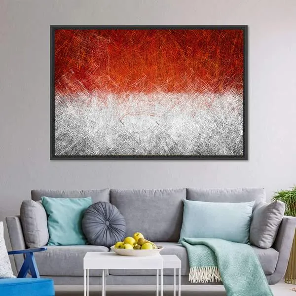 Grunge Monaco Flag Canvas Wall Art