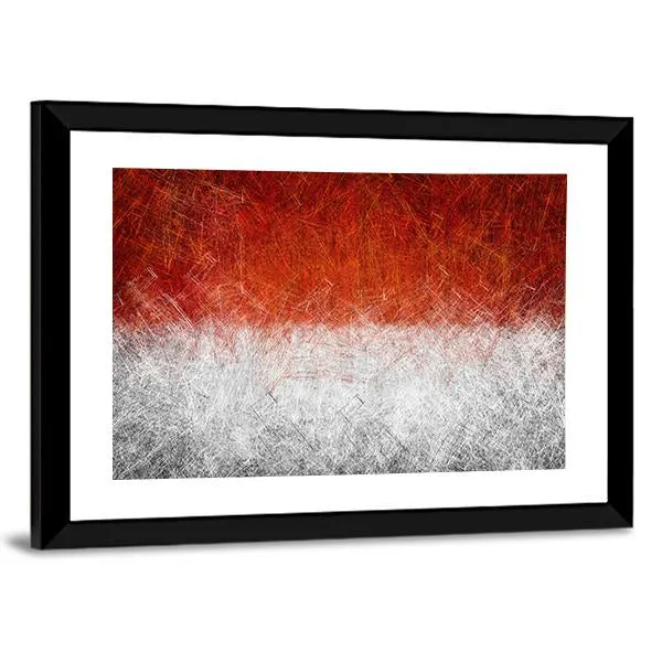 Grunge Monaco Flag Canvas Wall Art