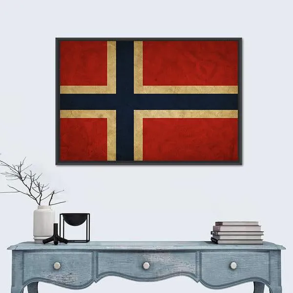 Grunge Norway Flag Canvas Wall Art