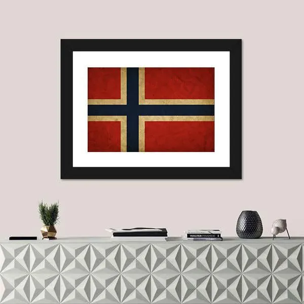 Grunge Norway Flag Canvas Wall Art