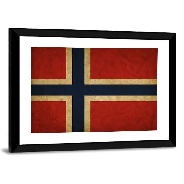 Grunge Norway Flag Canvas Wall Art