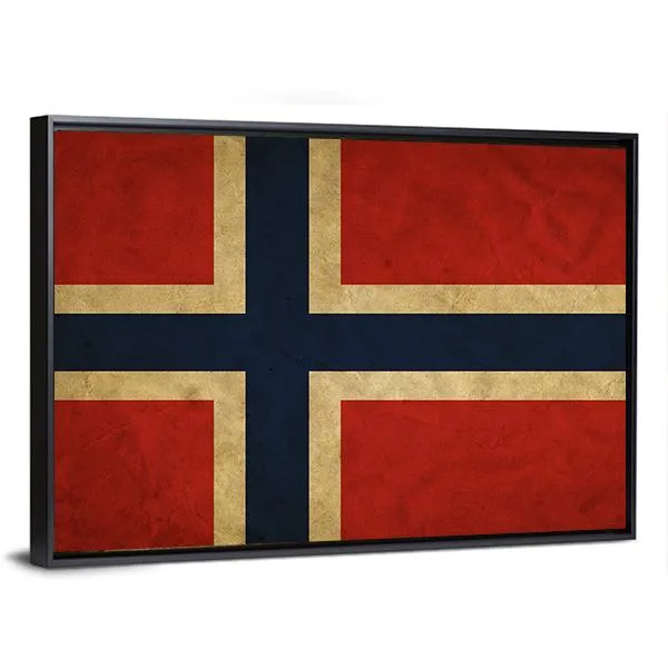 Grunge Norway Flag Canvas Wall Art