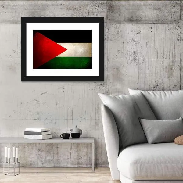 Grunge Palestine Flag Canvas Wall Art