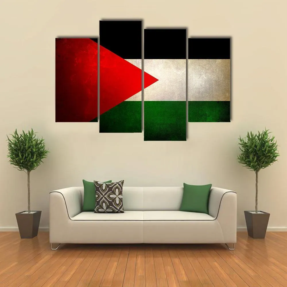 Grunge Palestine Flag Canvas Wall Art